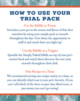 how to use your pet food trial pack