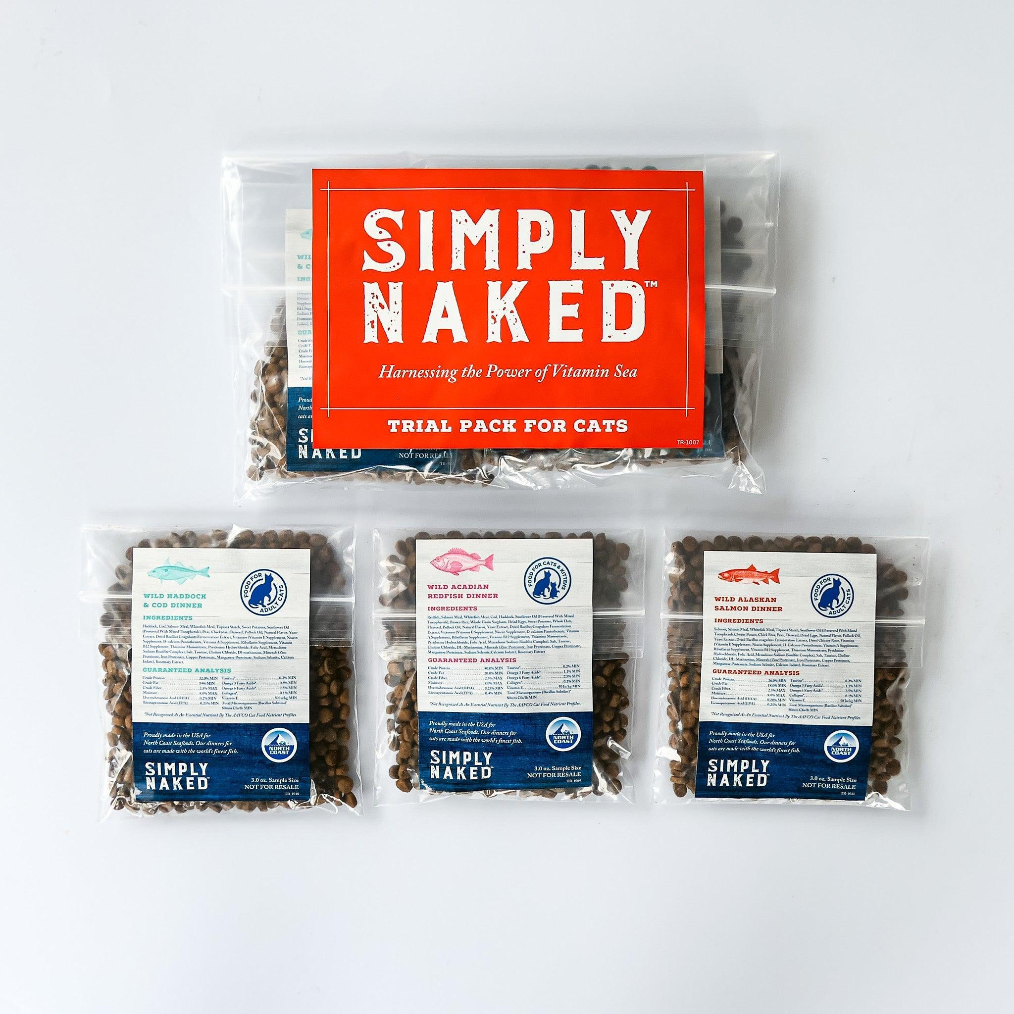 Trial Pack Sampler for Cats with FREE SHIPPING - Simply Naked Fish Based Dog Food & Cat Food