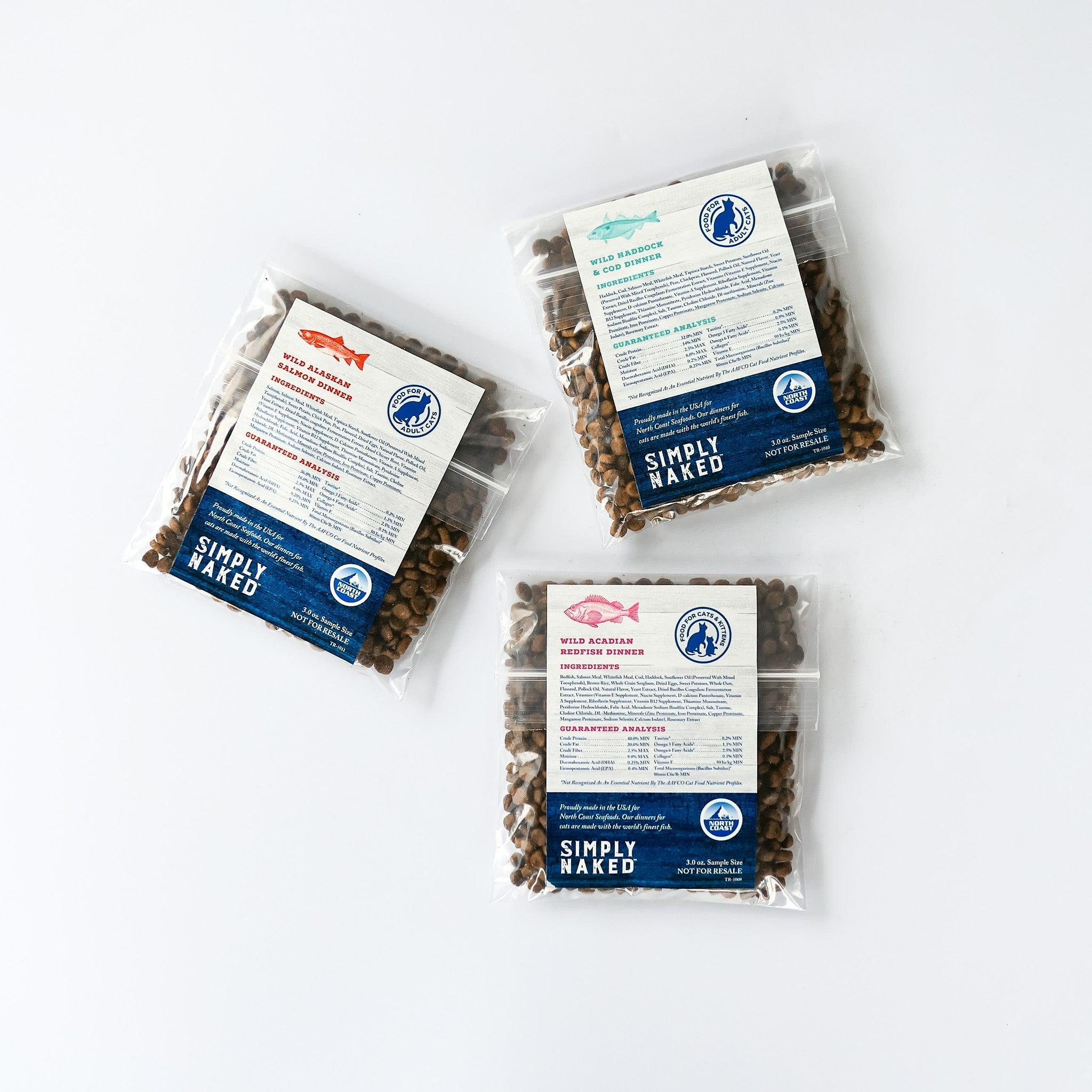 Trial Pack Sampler for Cats with FREE SHIPPING - Simply Naked Fish Based Dog Food & Cat Food