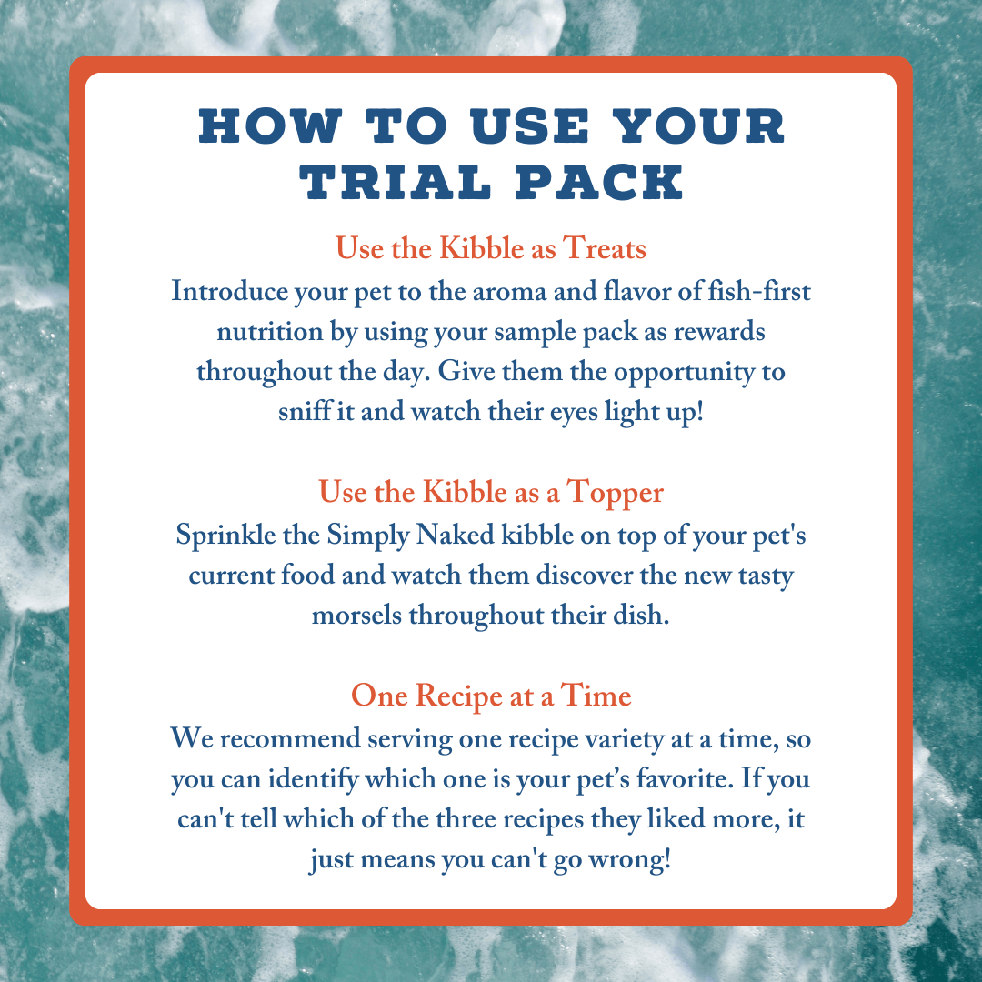 how to use your pet food trial pack